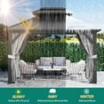 thumbnail image 4 of Homhougo Outdoor Gazebo Tent, 13x10FT Gazebo Tent with Mosquito Netting Outdoor Canopy, 4 Sided Sun Shelter Wind Cloths Aluminum Alloy Pavilion Tent for Patio,PC Solar Panel for Lawn,Garden, 4 of 7