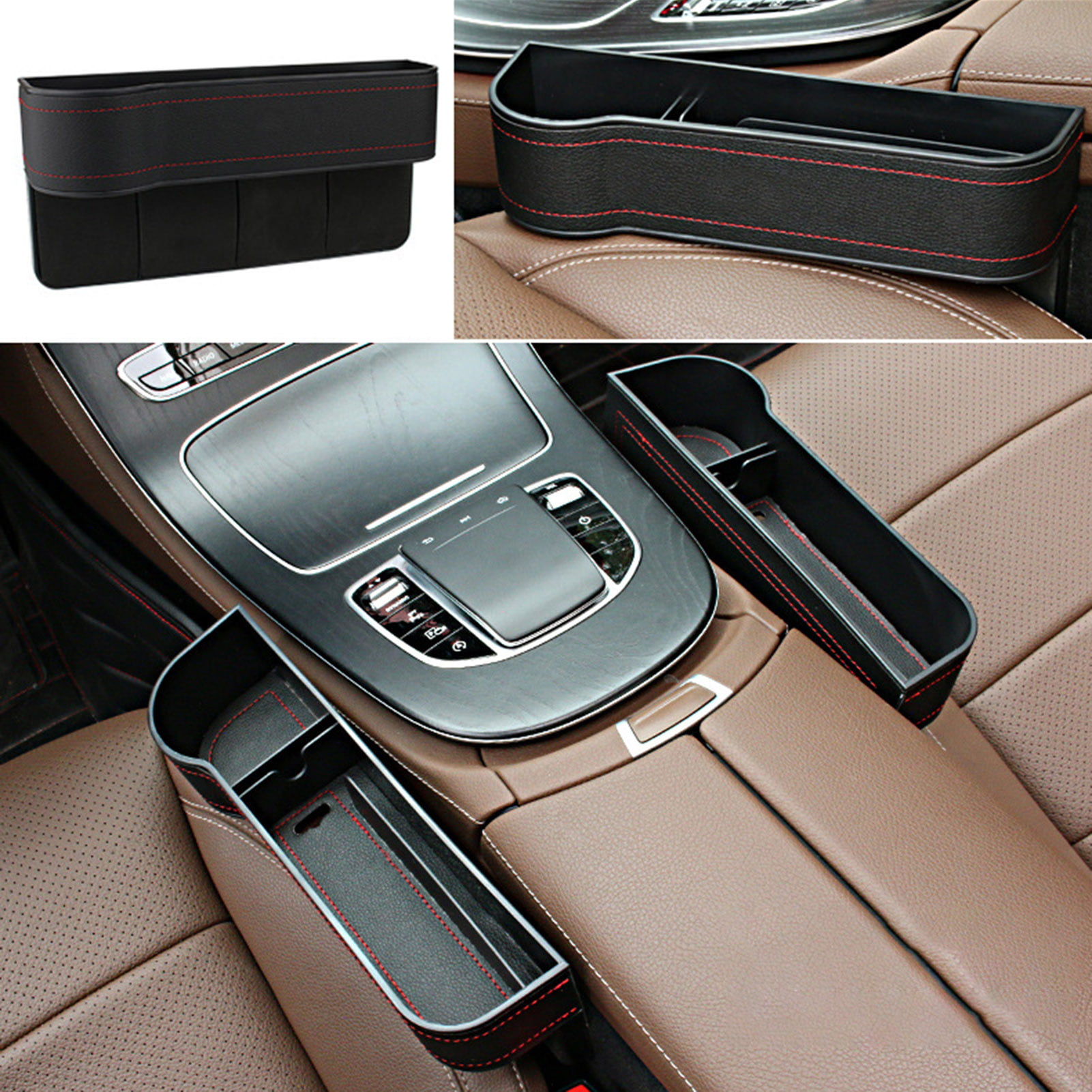 Carevas Car Seat Gap Filler Organizer Storage Box Between Front