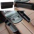 thumbnail image 2 of Mistaha Car Seat Gap Storage Box Organizer Interior Accessories Full Set Black Color Passenger Side, Specifications: Color: Black, Material: ABS & PU Leather, Weight: 280g, Size: 27 * 8.5 * 14CM,, 2 of 6