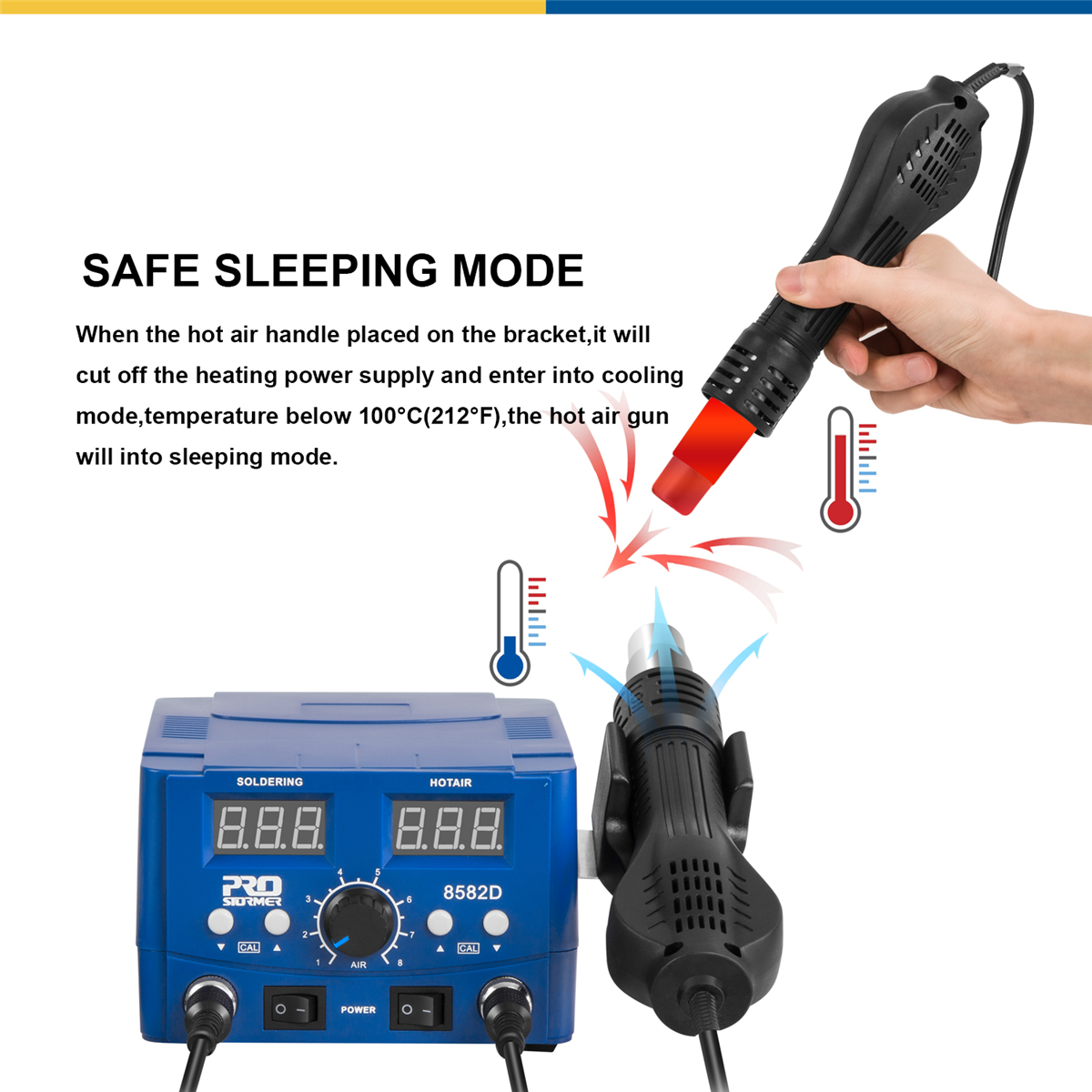 EXCITED WORK 800W Electric Soldering Station, 2 in 1 Electric Heat Gun LED Display Electric Soldering Iron Kit Workstation for Soldering Tools, Repair Soldering Kit