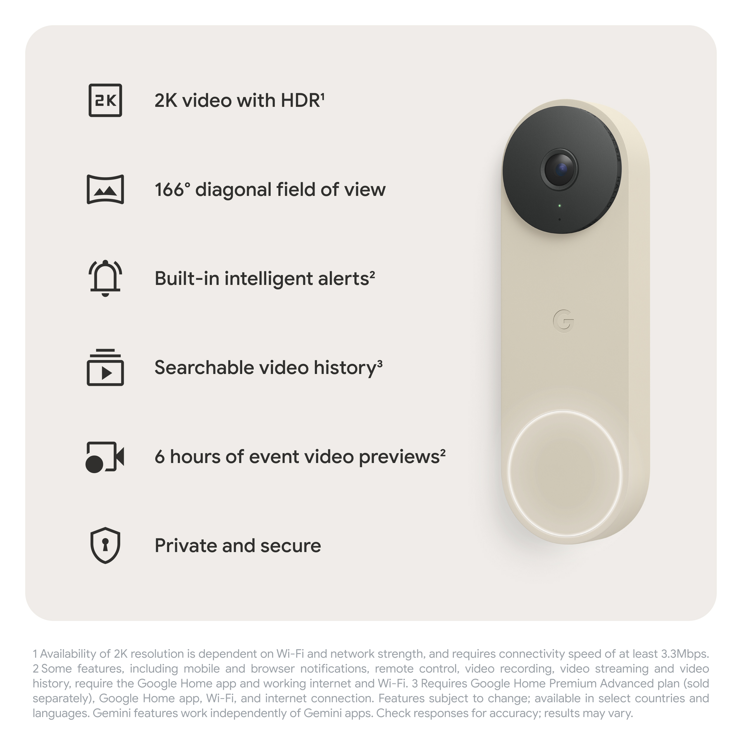 Google Nest Doorbell 3rd Gen Wired 2K Video Smart Camera photo 6