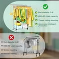 thumbnail image 6 of Double-pole clothes rack, made of stainless steel, portable and sturdy with wheels, easy to install, can be placed independently, suitable for home and commercial spaces., 6 of 9