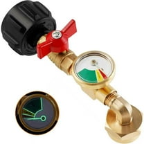 Propane Refill Adapter with Valve and Gauge, Fill 1lb Bottles from 40lb Propane Tank, 90 Degree Elbow Design