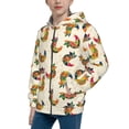 thumbnail image 2 of Kdxio Boho Chicken Pattern Kids Boys Girls Zip Up Hoodie 3D Printed Hooded Sweatshirt Hoody Coat with Pocket 7-12 Y-Medium, 2 of 6
