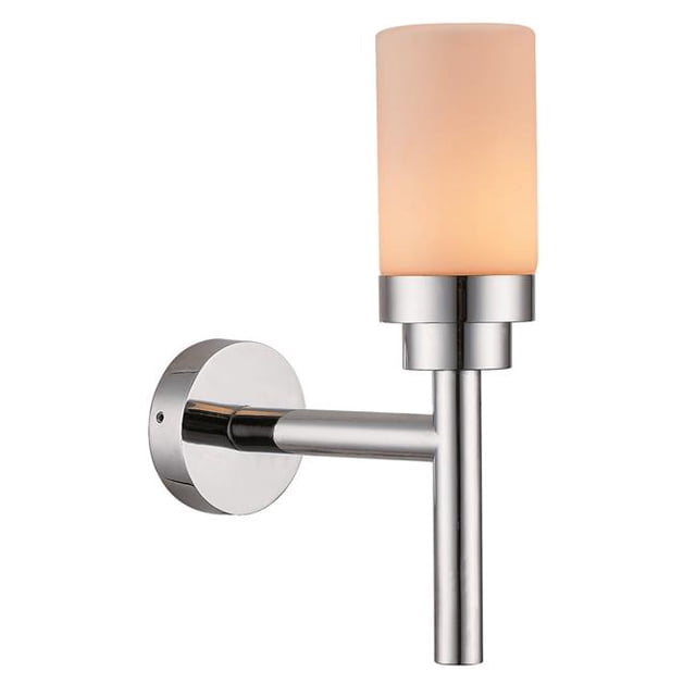 Afina L-101 Single LED Bathroom Lighting Tapered Glass Sconce - Polished Chrome