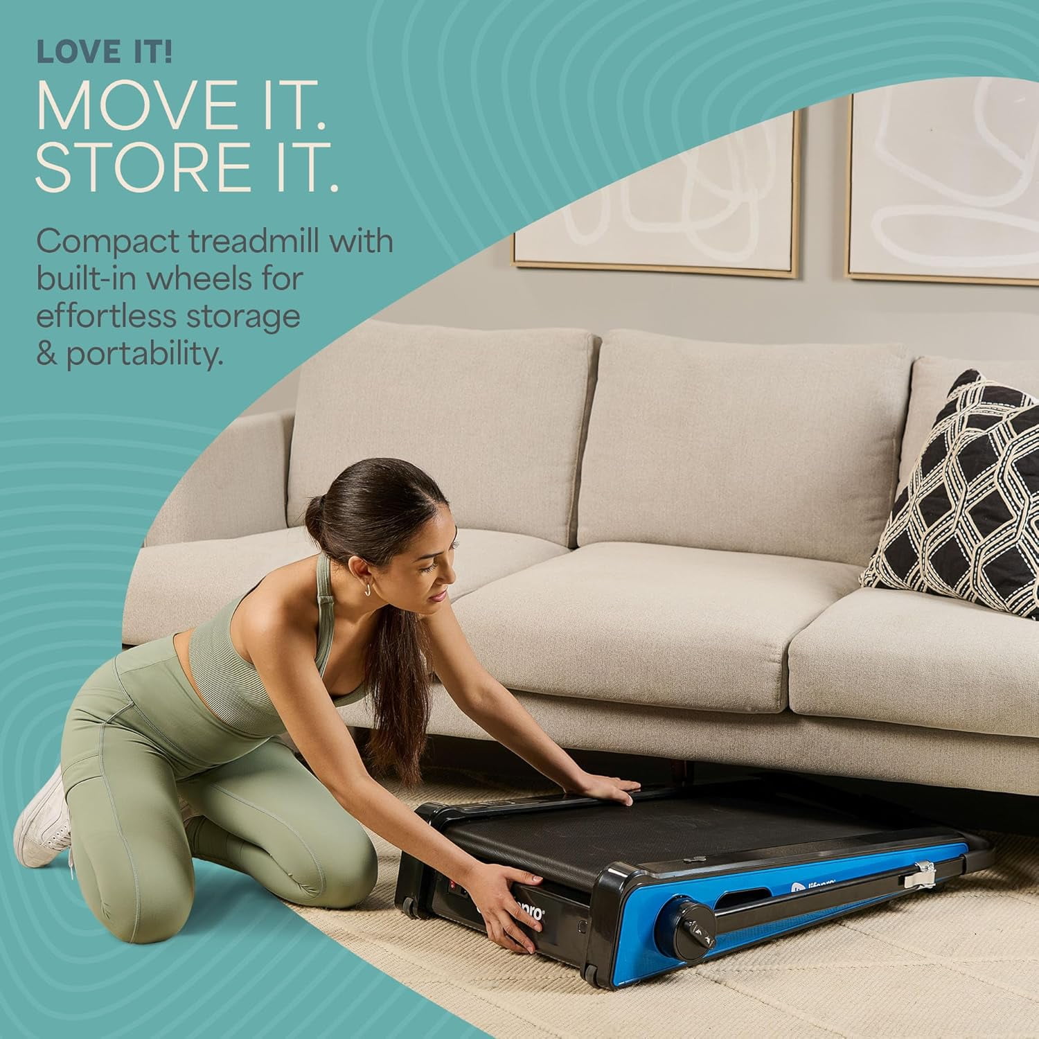 LifePro Small Mini Walking Pad Treadmill – Compact, Portable, Installation-Free, Under-Desk Design with Adjustable Incline, 3MPH Speed, 220lbs Capacity