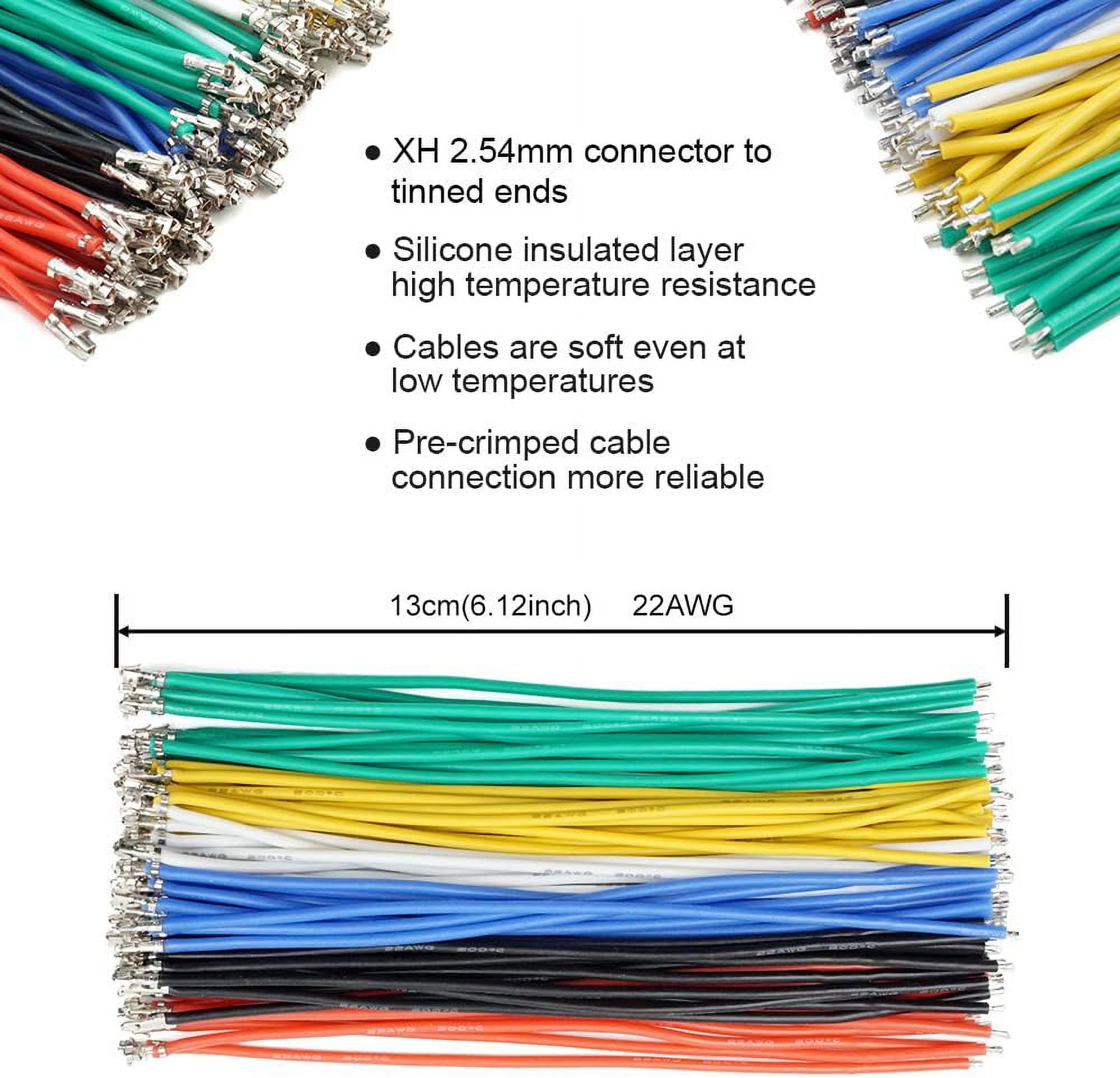 2.54mm XH Connector Socket Kit with pre-Crimped Cable Wire 2/3/4/5/6/7 Pin Housing JST Adapter Cable Male and Female Compatible with JST-XH Connector (Connector&Socket)