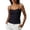 L07-Black, variant on Tank Tops for Women Spaghetti Strap Crop Cami Top Seamless Tank Tops with Built In Bras Support Slim Fit Lightweight Inner Tanks