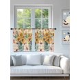 thumbnail image 4 of Fall Sunflower Sheer Curtains 45 inches Long, Watercolor Maple Leaf Orange Buffalo Plaid Light Filtering Sheer Window Curtains Rod Pocket Voile Drapes for Bedroom Living Room, 52"W x 45"L 2 Panels, 4 of 7