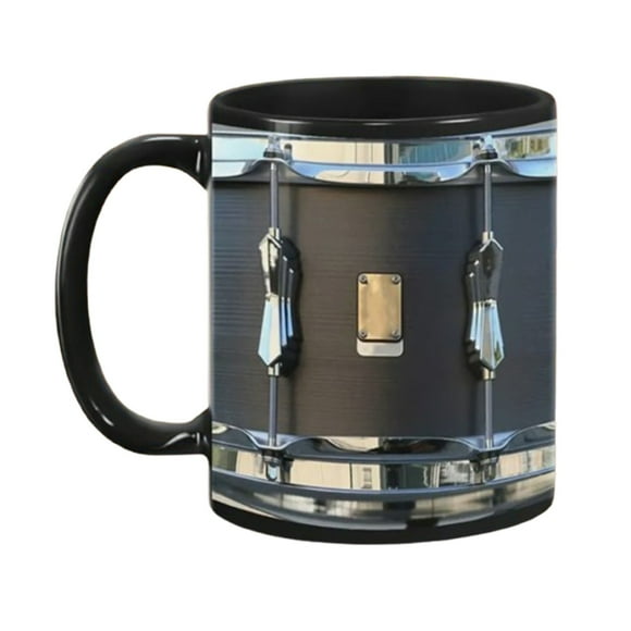 PEKIOGT Vintage Drum Shaped Ceramic Mug Is A Hilarious and Perfect for Drumming Enthusiasts Made Of Ceramic It Features A Comfortable Grip