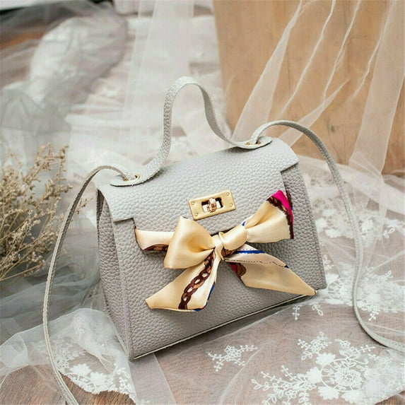 Women PU Leather Crossbody Shoulder Bag Elegant Silk Scarf Envelope Crossbody Messenger Mini Purse Handbag