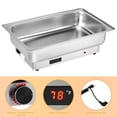 thumbnail image 4 of GloryStar Electric Chafing Dish Buffet Set, 9QT Rectangle Stainless Steel Roll Top Chafing Server Set with Safe Roll-Edge, Chafers and Buffet Warmers Sets, 4 of 6