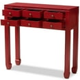 thumbnail image 4 of Bowery Hill Table Console 6 Tiroirs en Rouge et Bronze, 4 of 11