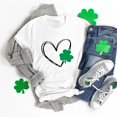 thumbnail image 2 of Pxiakgy! Vente de Liquidation T-Shirt Femme St Patricks Day Col Rond Irlandais Trèfle Chanceux Paddy's Day Graphique Tee Tops Femmes St Patricks Day Imprimé Manches Courtes Col Rond T-Shirt Haut Blanc TTG, 2 of 4