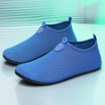 thumbnail image 4 of Unisex Solid Color Water Shoes Flat Breathable Lightweight Wading Shoes Quick Drying Non Slip Sneakers Blue Size 8, 4 of 5
