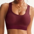 thumbnail image 5 of Hduncf Women Sports Bra Top Push Up Scoop Neck Fitness Support Workout Running Bras with Detachable Chest Pad Red XXL, 5 of 6