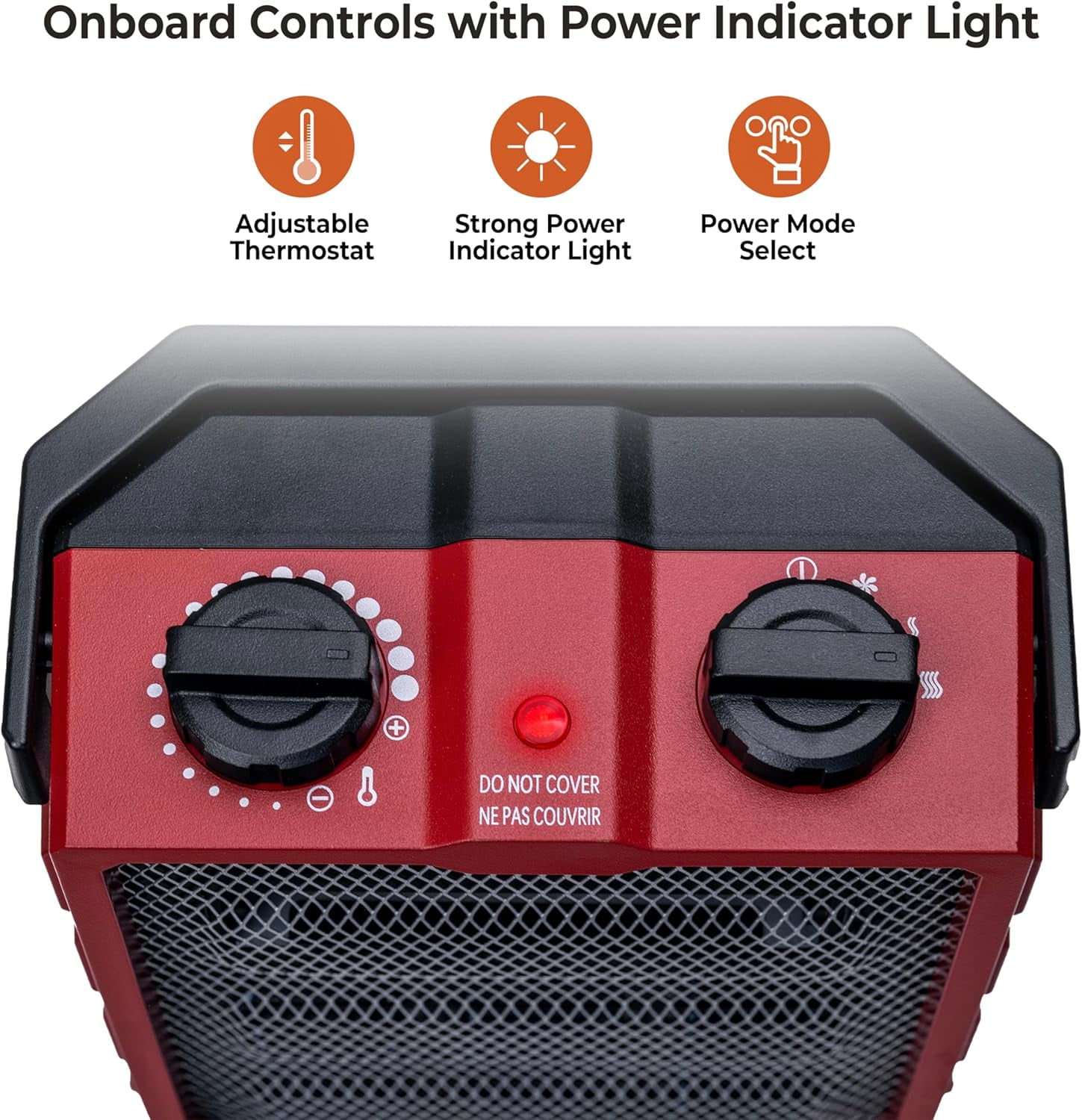 Comfort Zone Utility Shop Space Heater with Foldable Handle and Thermostat
