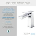 thumbnail image 3 of Avian 1H Lavatory Faucet Single Hole Mount w/ Metal Touch Down Drain 1.2gpm Chrome, 3 of 7