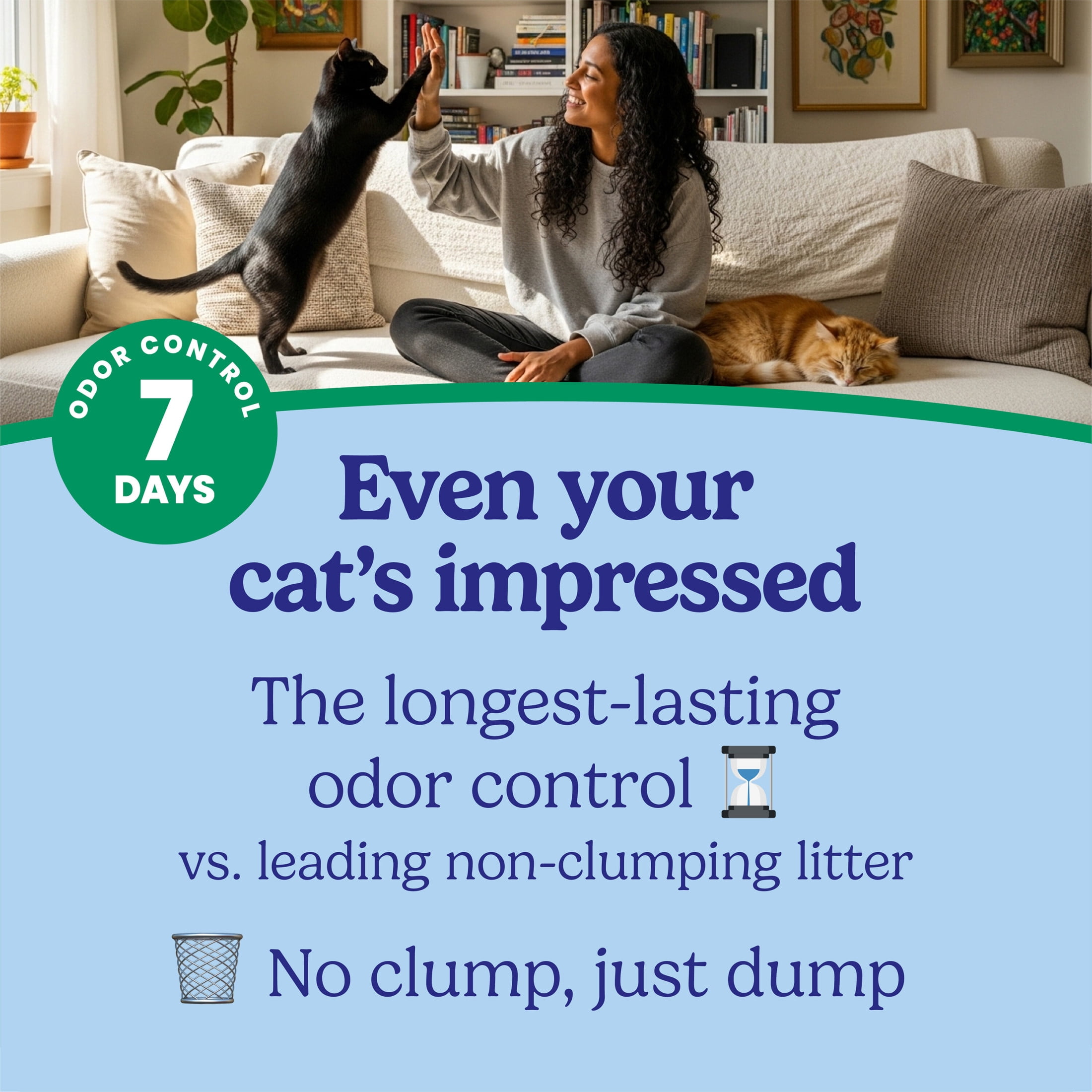 (2 pack) Fresh Step Non-Clumping Multi-Cat Premium Clay Cat Litter, Febreze Freshness Scent, 35 lb Bag