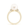 thumbnail image 2 of Angara Freshwater Cultured Pearl Collar Ring with Diamonds in 14K Yellow Gold for Women | June Birthstone Jewelry for Her, 2 of 8