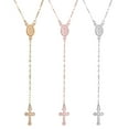 thumbnail image 2 of AYYUFE Simple Women Cross Virgin Mary Oval Charm Lariat Y Necklace Religious Jewelry Gift Alloy Gold, 2 of 7