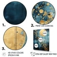 thumbnail image 3 of Designart "Cerulean Cycle Dreams: Moon In Blue And Gold III" Moon Wall Decor, 3 of 7
