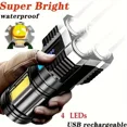 thumbnail image 2 of Strong Light Flashlight Cross-Border OutdoorLEDPortable and versatilecobZoom Charging Long Endurance Mini Small Flashlight (912), 2 of 6