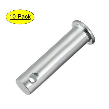 

Single Hole Clevis Pins 10mm x 40mm Flat Head Zinc-Plating Steel 10Pcs