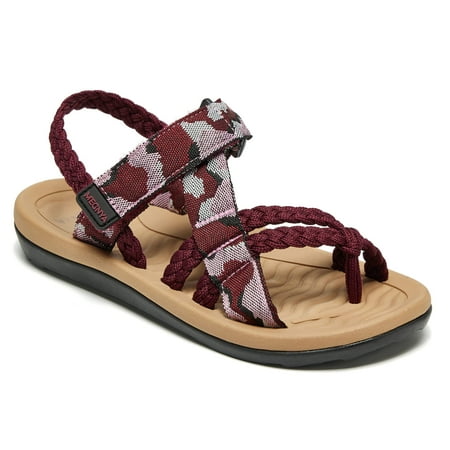 

MEGNYA Hiking Sandals for Women Comfortable Walking Flip Flop Sandals with Arch Support Athletic Sandals with Hook and Loop Straps for Beach Vacation Adventure