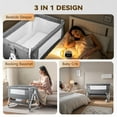 thumbnail image 7 of Rupoun Bassinet, Bedside Sleeper, Foldable Baby Crib with 6 Adjustable Heights and Mesh Panels, for Infant Newborn Child, Gray, 7 of 7