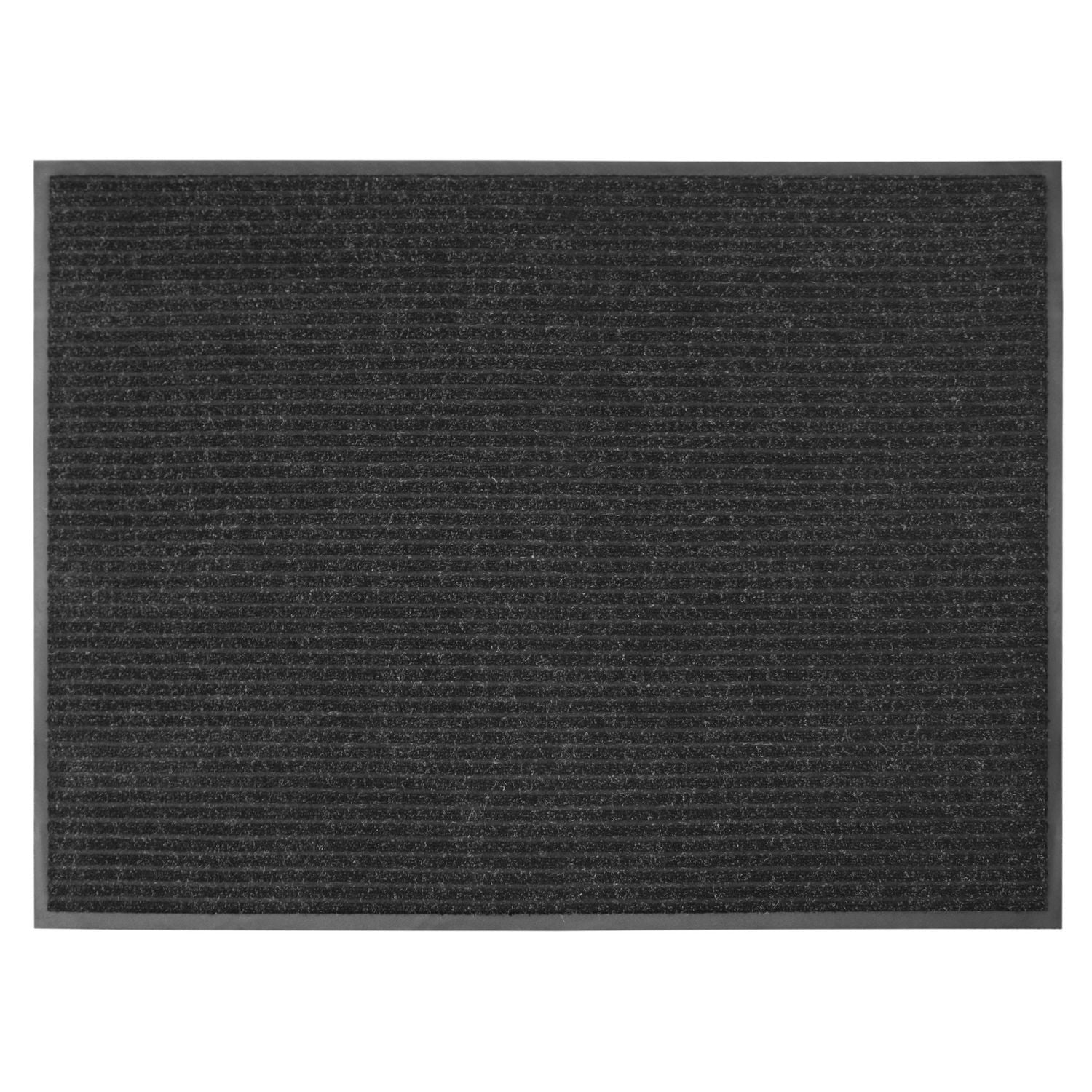 3 ft. x 4 ft. Platinum Needlepunch Charcoal Doormat with Vinyl Backing