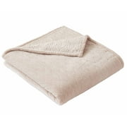 Better Homes & Gardens Textured Velvet Plush Throw Blanket, Oversized, Papyrus Beige