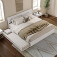thumbnail image 6 of AFI Lylah King Wood Platform Bed with Panel Footboard and Twin-XL Trundle, White, 6 of 17