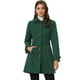 thumbnail image 1 of Abrigo largo de invierno con bolsillos para mujer con un solo pecho Verde M, 1 of 6