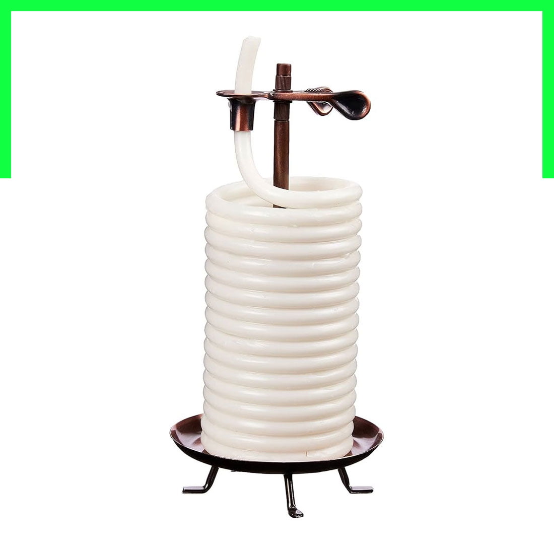Eclipse Candle by the Hour - 80-Hour Beeswax Coil Candle with Cotton Wick - Vanilla Scent - White Beehive Design