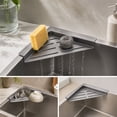 thumbnail image 6 of Kitchen Sink Corner Caddy Sponge Holder Drain Rack Organizer for Dishcloth Cleaning Soap Brushes, 6 of 8