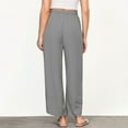 thumbnail image 4 of Daily Sales Clearance, lcziwo Linen Pants for Women High Waisted Wide Leg Beach Pants Casual Pull On Drawstring Elastic Waist Lounge Trousers with Pockets Gray L, 4 of 9