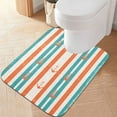 thumbnail image 2 of Yayeee Bath Rug for Bathroom Floor Non Slip Rectangle Fluffy Soft Absorbent Mat, 16"x24", Simple Nautical Pattern, 2 of 7