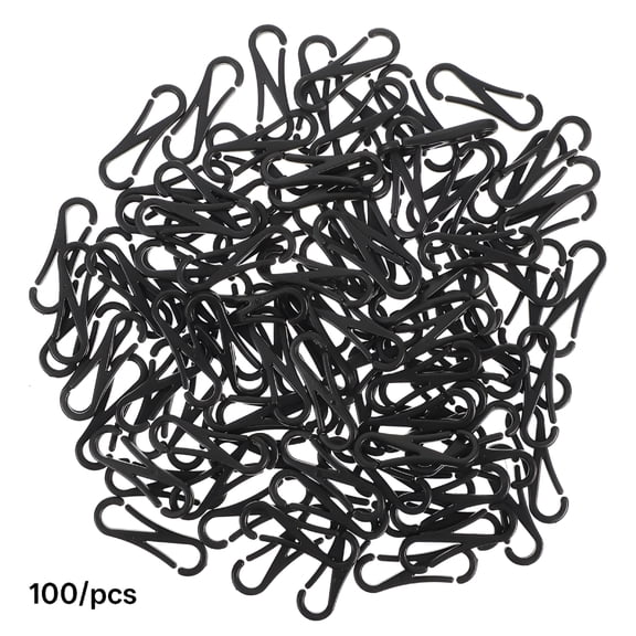 TELOLY 100Pcs Glove Clips Durable Lanyard Hook Snap Clips Useful Clasp for Gloves Towels Black