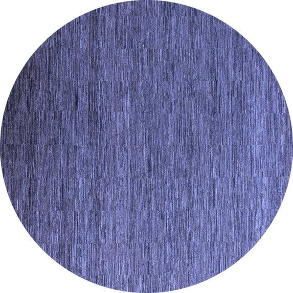 Ahgly Company Machine Washable Indoor Round Abstract Blue Modern Area Rugs, 8' Round