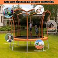 thumbnail image 3 of Gymax 10FT Recreation Trampoline w/ Exclusive Flower Shape Enclosure Net Orange, 3 of 8