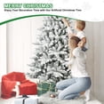 thumbnail image 4 of Tcbosik 5ft Snow Flocked Artificial Christmas Tree with Hinged Branches, Unlit Xmas Tree with Metal Stand for Holiday Decoration, Snowy Green, 4 of 7