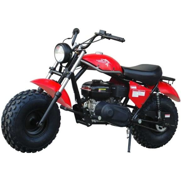 Trailmaster Mini Bike MB200 Front and Rear Shocks, Torque Converter, Final Chain Drive (Red)