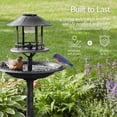 thumbnail image 4 of Best Choice Products Solar Outdoor Bird Bath Pedestal Fountain Garden Decoration w/ Fillable Planter Base - Black, 4 of 7