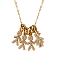 thumbnail image 2 of Collar para Mujer de Niños Personalizado LuckyLy, Baño de Oro 14k y Zirconia Cúbica, Cadena y Charms, Modelo Darcy Niño y Niña dorado 3 Niños 1 Niña, 2 of 6