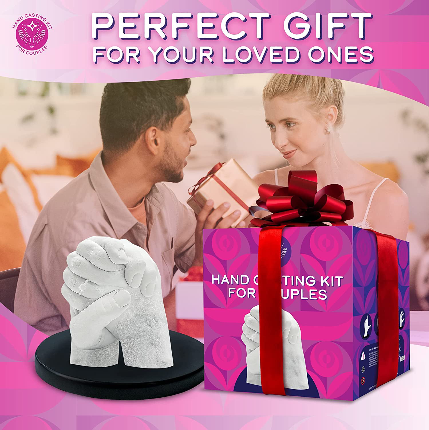 Dylan & Rylie Hand Casting Kit for Couples - Plaster Hand Mold Casting DIY Kit for Adults and Kids Anniversary Wedding Birthday Gifts for Her or Him