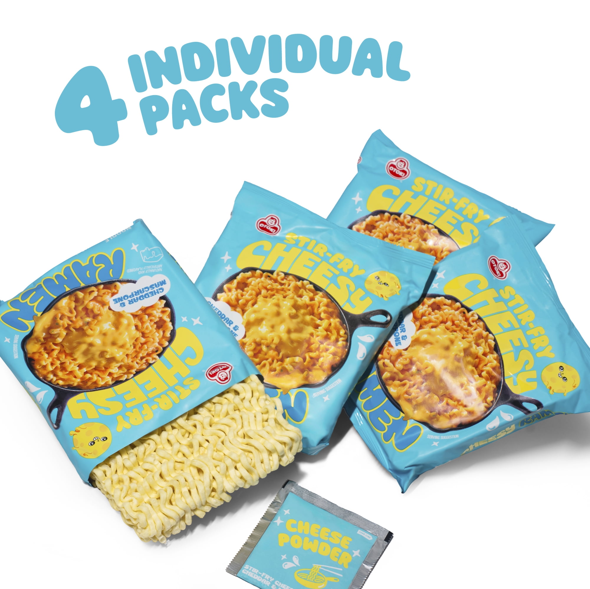 Otoki Stir-Fry Cheesy Ramen Cheddar Mascarpone 3.88 oz, 4 Pack