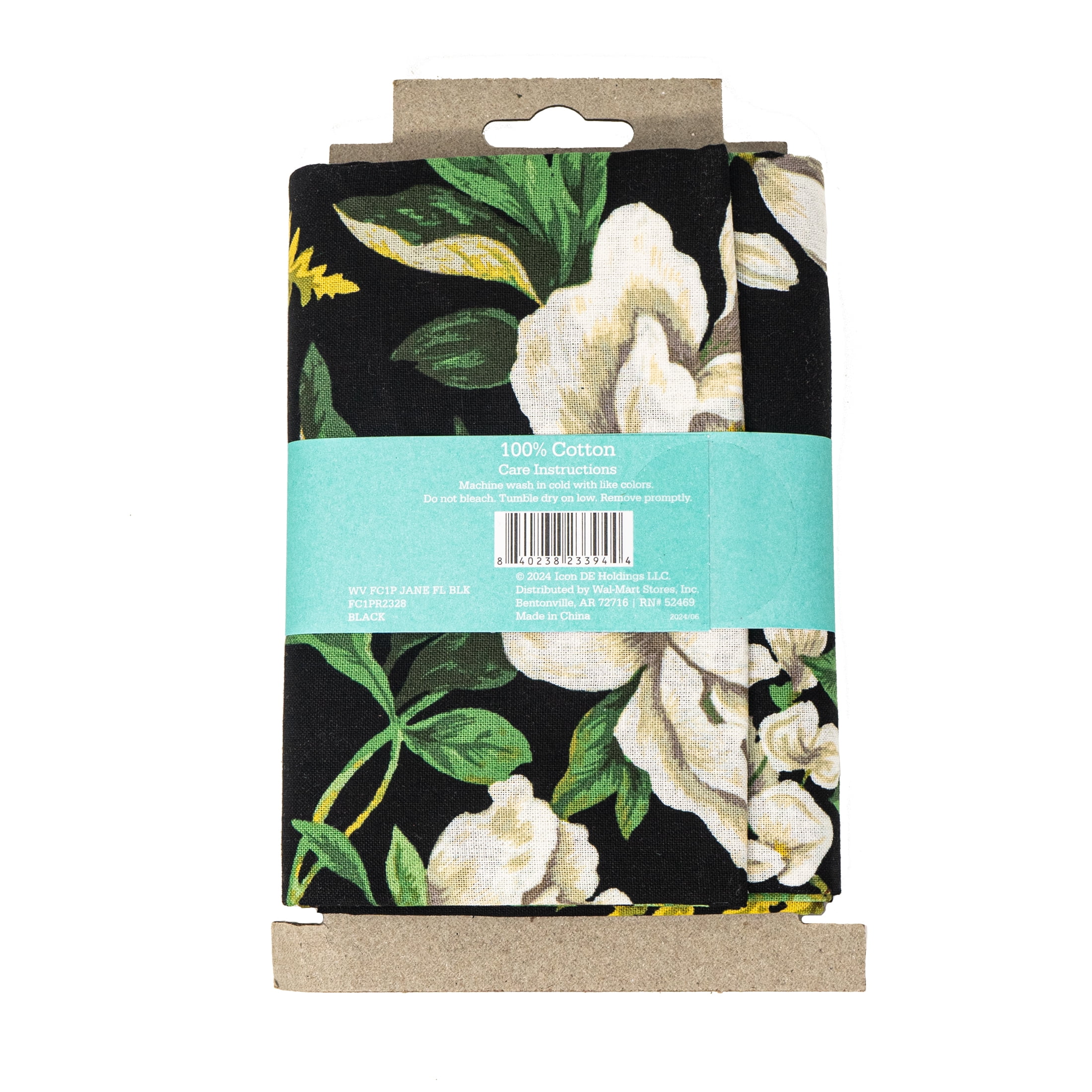 Waverly Inspirations 1 Yard Cut 100% Cotton Prints Fabric, Janemse Black, 44" Wide for Quilting & Sewing