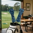 thumbnail image 4 of Yuyamidu Blue Snowflake Golf Head Covers for Driver Fairway Woods Christmas Leather Headcovers, Designed to Fit Hybrid 3/5 Woods and Drivers, 4 of 7