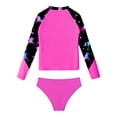 thumbnail image 4 of iEFiEL Girls Printed Swimwear Rashguard Set Long Sleeve Swim Tops with Briefs Swimsuit Outfit Bathing Suit Rose 14, 4 of 7